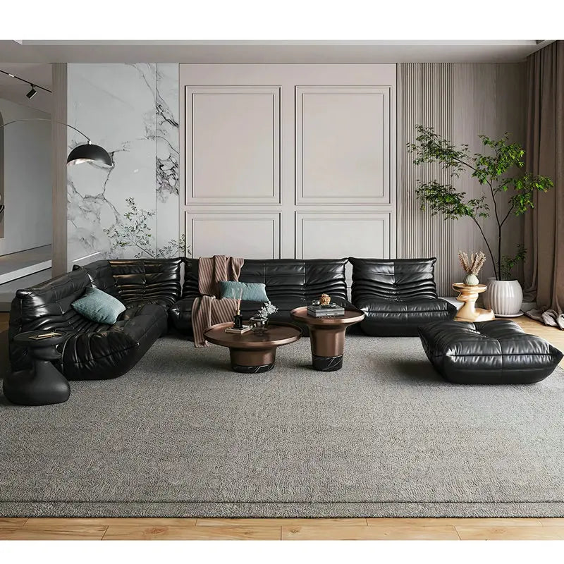 Luxury Modern Velvet Sectional Sofa Set - Modular Italian Fabric Couch