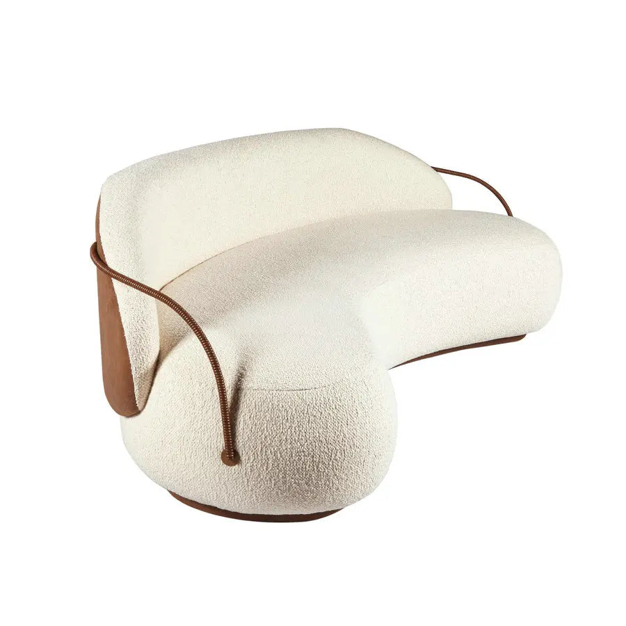 Elegant Modern Curved Velvet Sofa White Luxury Living Room Couch