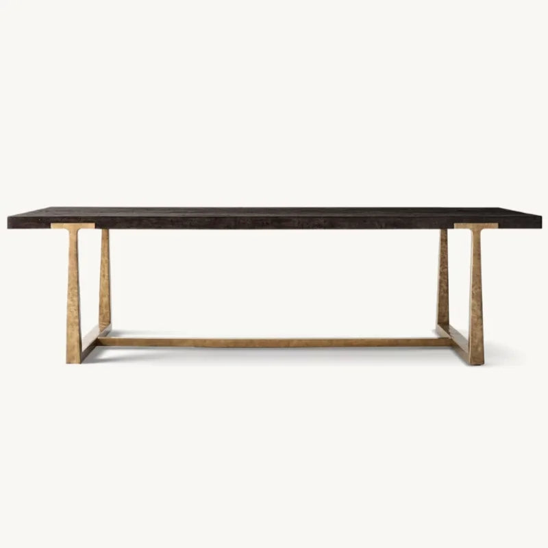 Vintage Industrial Extendable Dining Table - Solid Wood Veneer - Customizable Design