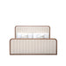 King Size Linen Upholstered Bed Frame, Solid Oak Storage, Rounded Design