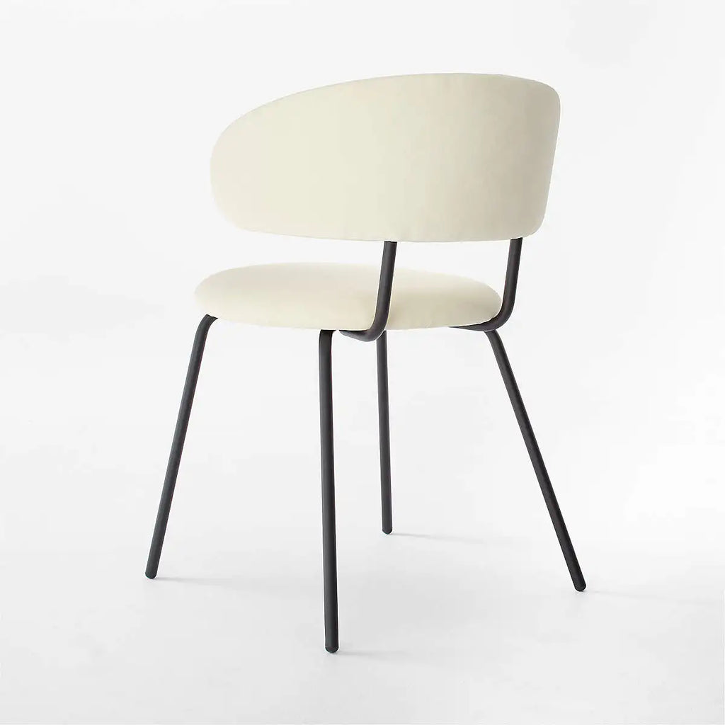 Modern Italian Style Velvet Dining Chair with Metal Frame, Comfortable, Durable Seating