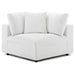 Luxurious White Corner Accent Chair Sofa with Down Feather Cotton Cushions