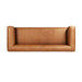 Modern 3-Seat Cognac Tan Leather Sofa Couch for Living Room Spaces