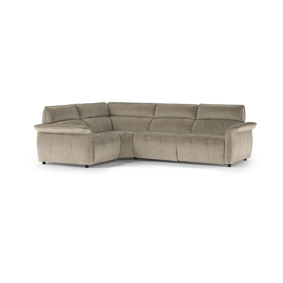 Luxurious Electric Recliner Corner Sectional Sofa, Adjustable Velvet Suede Home Theater Couch