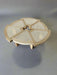 Chic Rattan & Oak Coffee Table - 6 Cane Inset Segments, Modern Living Room Centerpiece