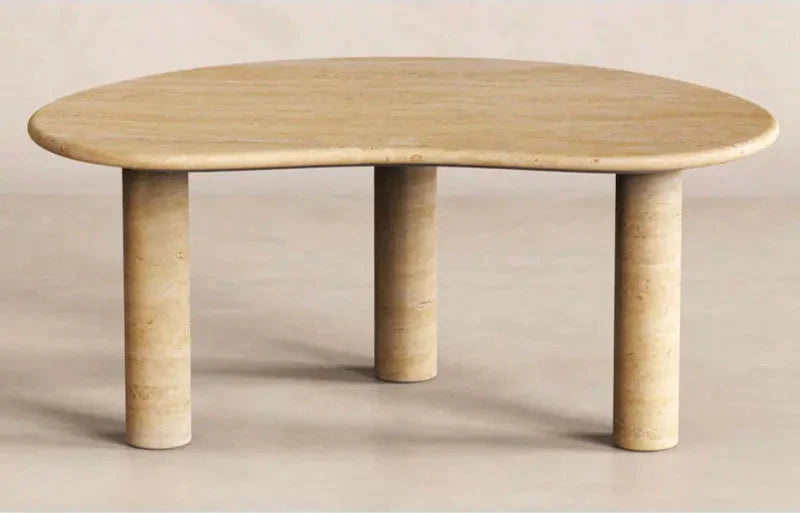 Luxurious Oval Natural Travertine Coffee Table for Modern Living Room Decor