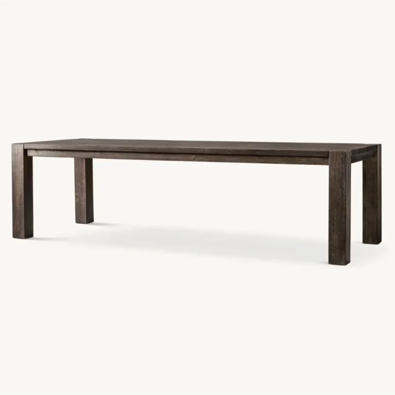 Modern Square Oak Solid Wood Dining Table - Customizable for Home & Hospitality