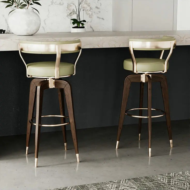 Elegant Faux Leather Mid-Century Modern Counter Height Dining Barstool