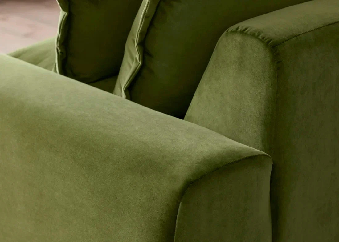 Luxury Modular Green Velvet Sofa, Modern Sectional Couch for Living Room