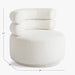 Luxurious Chunky Boucle Ivory Swivel Hug Chair - Modern Designer Accent Lounge