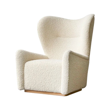 Elegant White Boucle Nordic Wing Back Armchair for Modern Living Rooms