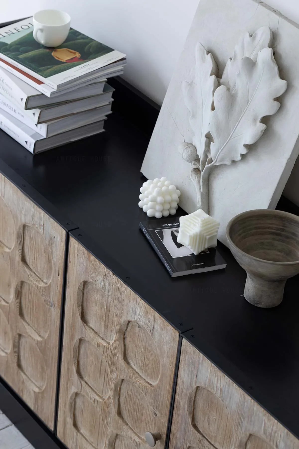 Minimalist Nordic Recycled Pine Wood Sideboard Cabinet - Antique Living Room Storage