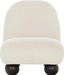 Plush Boucle Fabric Accent Chair, Modern Oak Frame Living Room Seating
