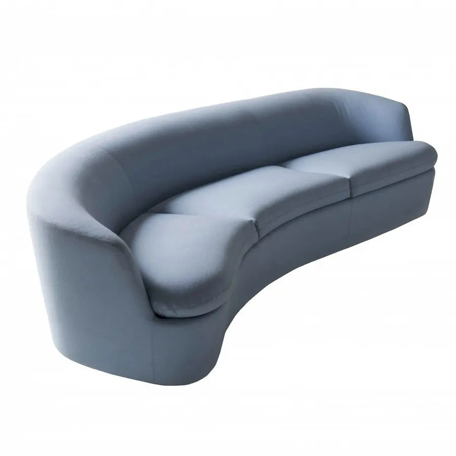 Modern Curved Fabric Living Room Sofa, Spacious Elegant Moon-Shaped Design Couch