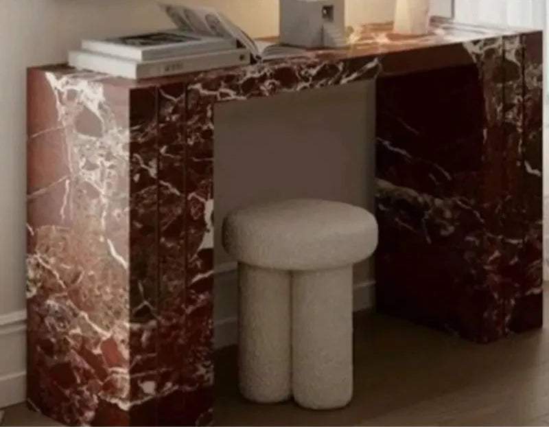 Tostone Elegant French Style Rosso Levanto Natural Marble Console Table for Entryway