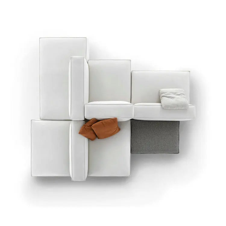 Luxury Custom Square Sectional Modular Fabric Sofa Set for Modern Living Rooms