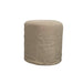 Elegant Natural Linen Upholstered Round Ottoman Accent Foot Stool Pouf