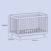 Convertible Natural White Slats Baby Crib Toddler Bed Daybed with Mattress