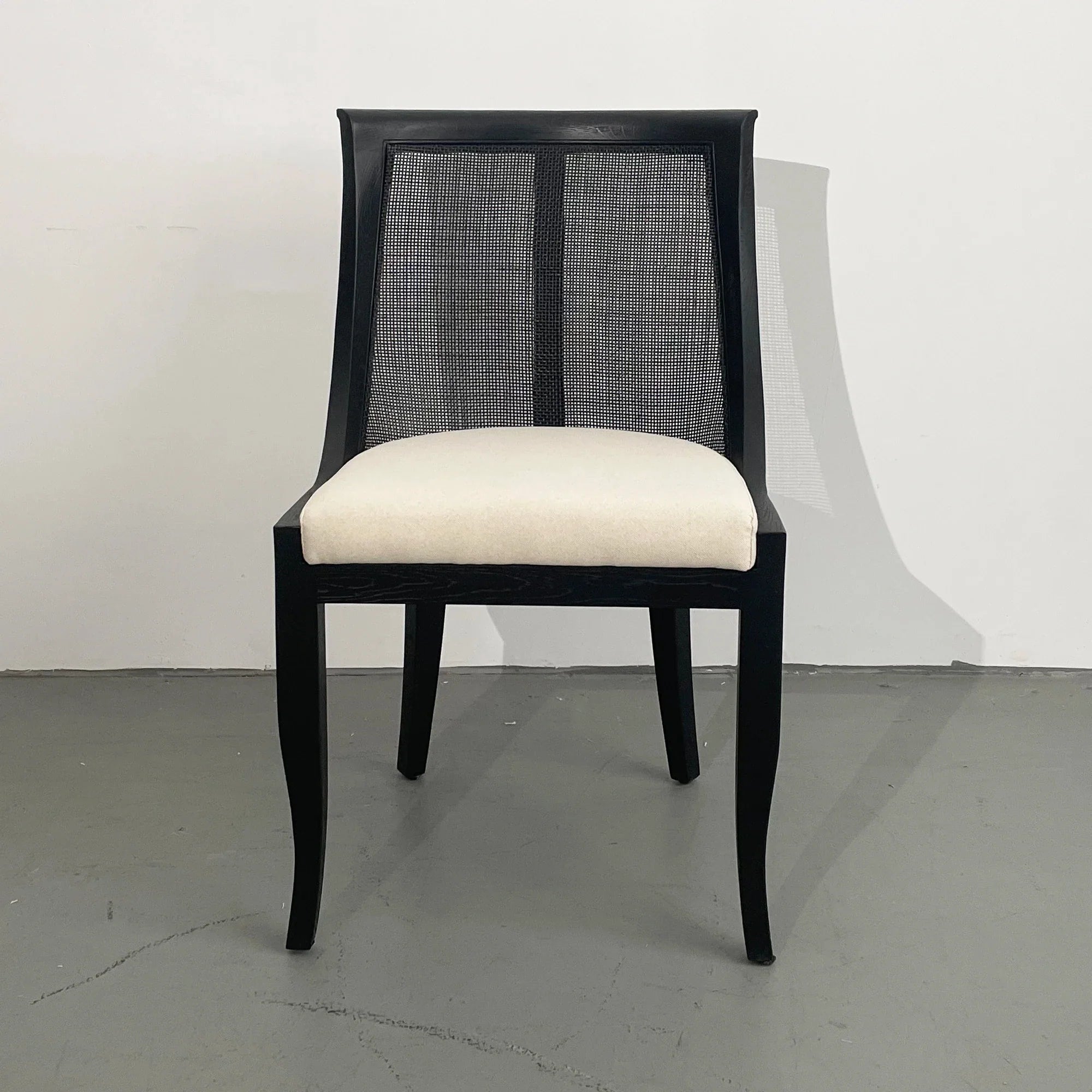 Elegant French Solid Oak Dining Chair with Rattan Cane Back for Wedding & Home