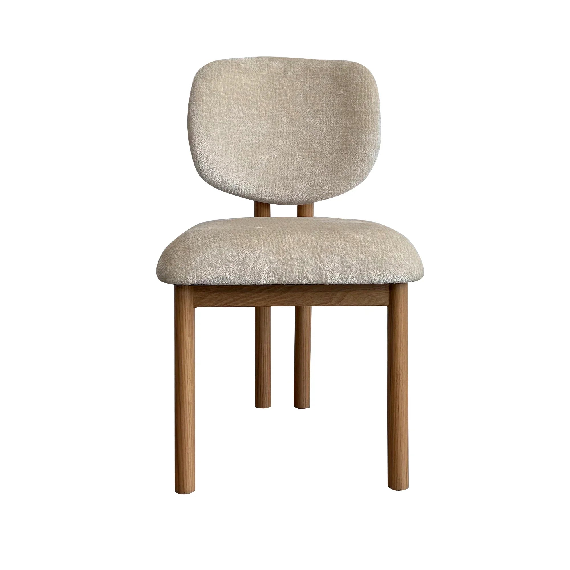 Premium Modern Fabric Upholstered Solid Oak Wood Dining Chair