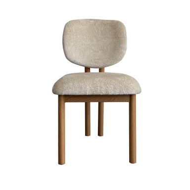 Premium Modern Fabric Upholstered Solid Oak Wood Dining Chair