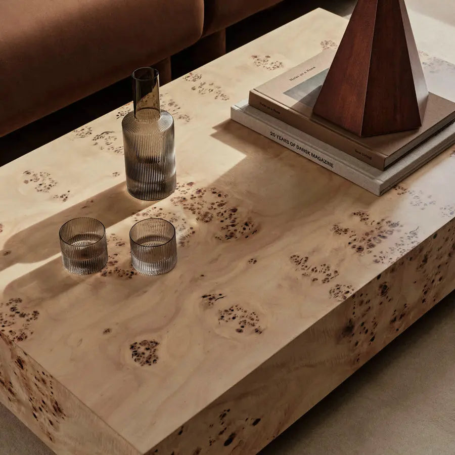 Luxury Burl Wood Coffee Table - Vintage French Elegant Living Room Centerpiece