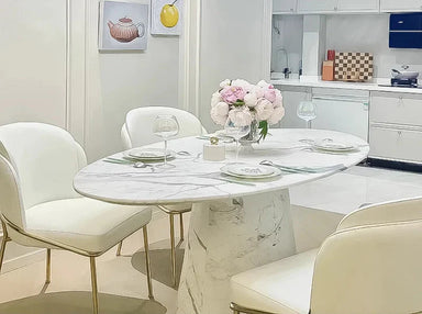 Tostone Luxurious Arabescato Corchia Marble Dining Table for Modern Homes