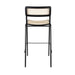 Modern Black Metal Rattan Bar Stool for Restaurant Cafe Club Home Bar Seating