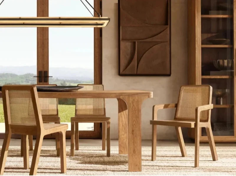 Elegant American Solid Wood Dining Set - Customizable for Home, Hotel, Restaurant Villa.