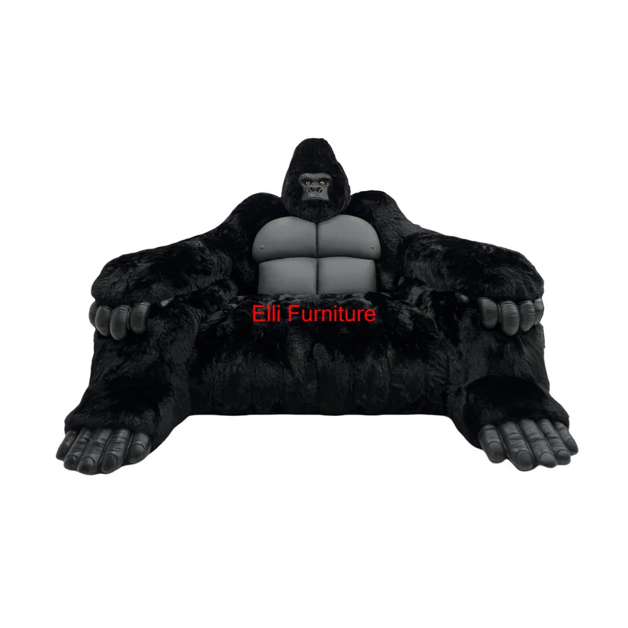 King Kong Gorilla Faux Fur Sectional Sofa Couch with Hands & Toes