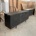 Modern Luxury Oak Wood Sideboard Buffet with Black Metal Textured Storage Cabinet