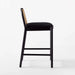 Modern Wooden Cane Rattan Bar Stool - Stylish Kitchen Counter Chair