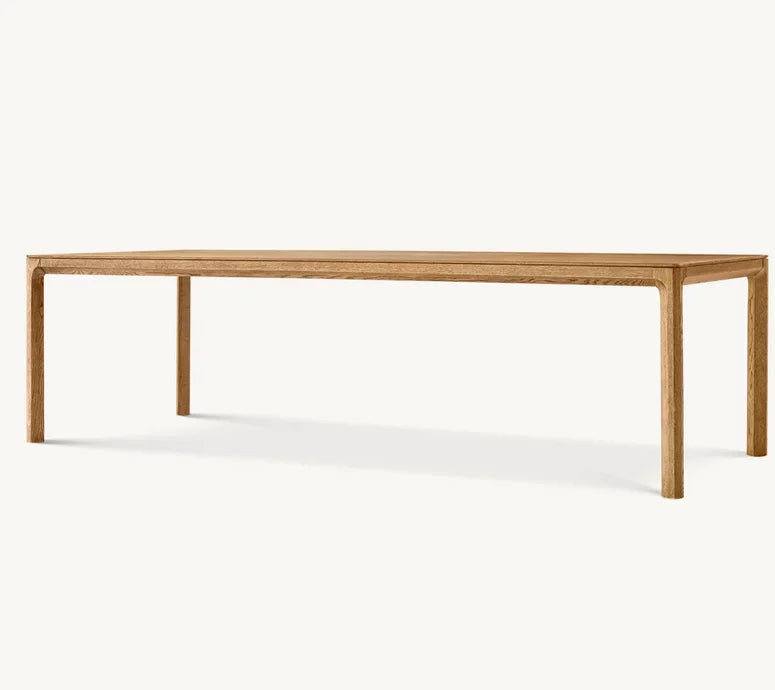 Elegant American Modern Solid Oak Dining Table, Customizable Sizes, Restaurant & Home