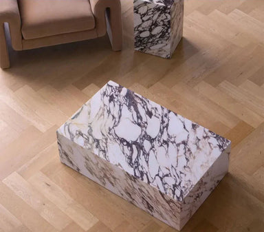 Luxury Oval Calacatta Viola Marble Coffee Table for Elegant Living Rooms