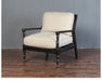 Elegant Black Suede Upholstered Accent Armchair with Solid Oak Wood Frame
