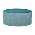 Luxurious Round Velvet Tassel Fringe Ottoman, Upholstered Stool for Elegant Spaces