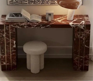 Tostone Elegant French Style Rosso Levanto Natural Marble Console Table for Entryway