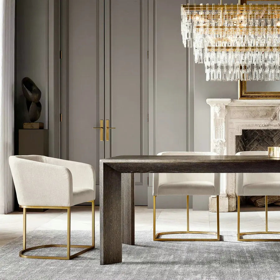 Modern Extendable Rectangular Wooden Dining Table for 8 Guests