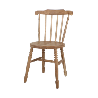 Charming Antique Oak Farmhouse Dining Chair - Slat Back Spindle Cottage Style