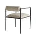 Modern Forged Metal Dining Chair: Pewter Frame, Linen Upholstery