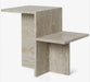 Tostone Modern Travertine Stone Side Table - Elegant Rice White Accent Furniture