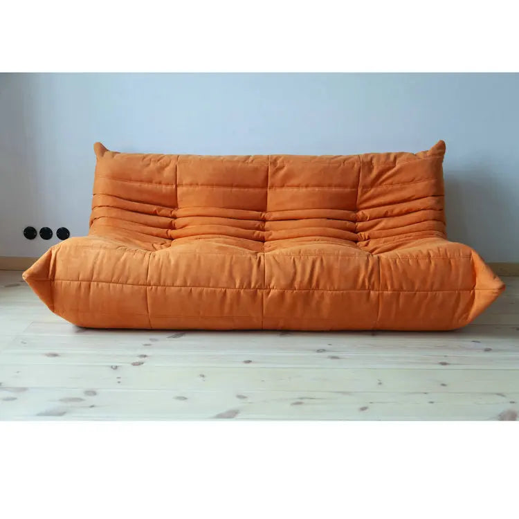Luxury Modern Vintage 3-Seater Genuine Brown Leather Modular Living Room Sofa