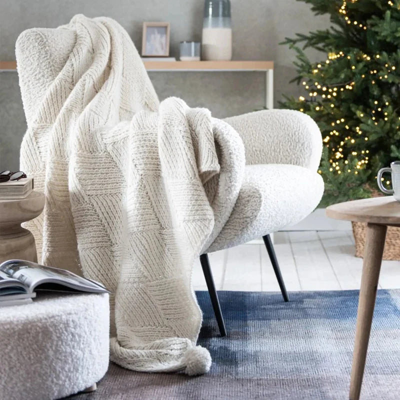Elegant Ivory Boucle Leisure Chair: Modern Single Couch for Living Room & Hotel