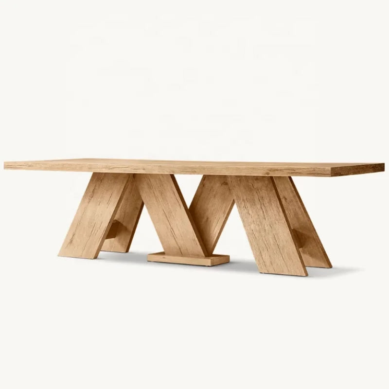 Classic Solid Wood Dining Table Set - Customizable for Home & Hotel