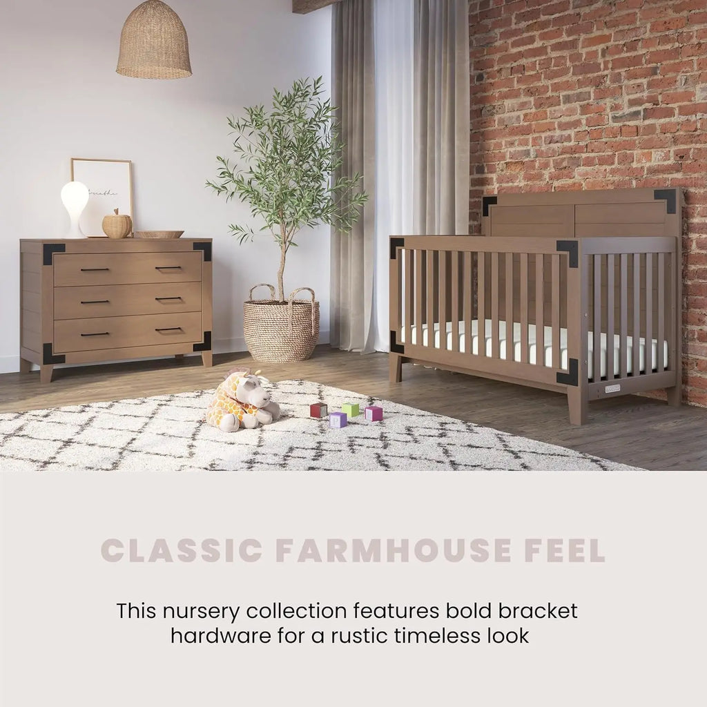 4-in-1 Convertible Baby Crib, Non-Toxic Finish, Adjustable Mattress, Day Bed