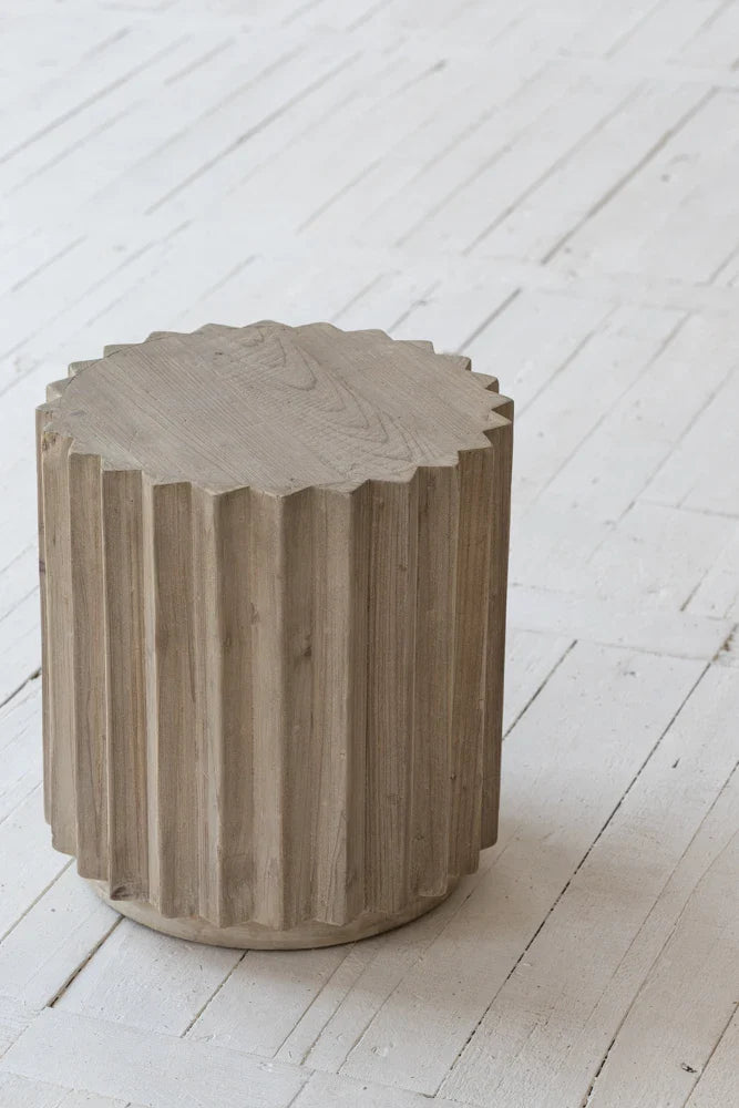 Recycled Pine End Table Stool - Modern Living Room Accent Furniture