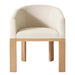 Elegant Linen Barrelback Dining Armchair - French Contemporary Solid Oak Wood