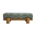 Handmade Beech Solid Wood Velvet Ottoman Bench for Entryway and Living Room