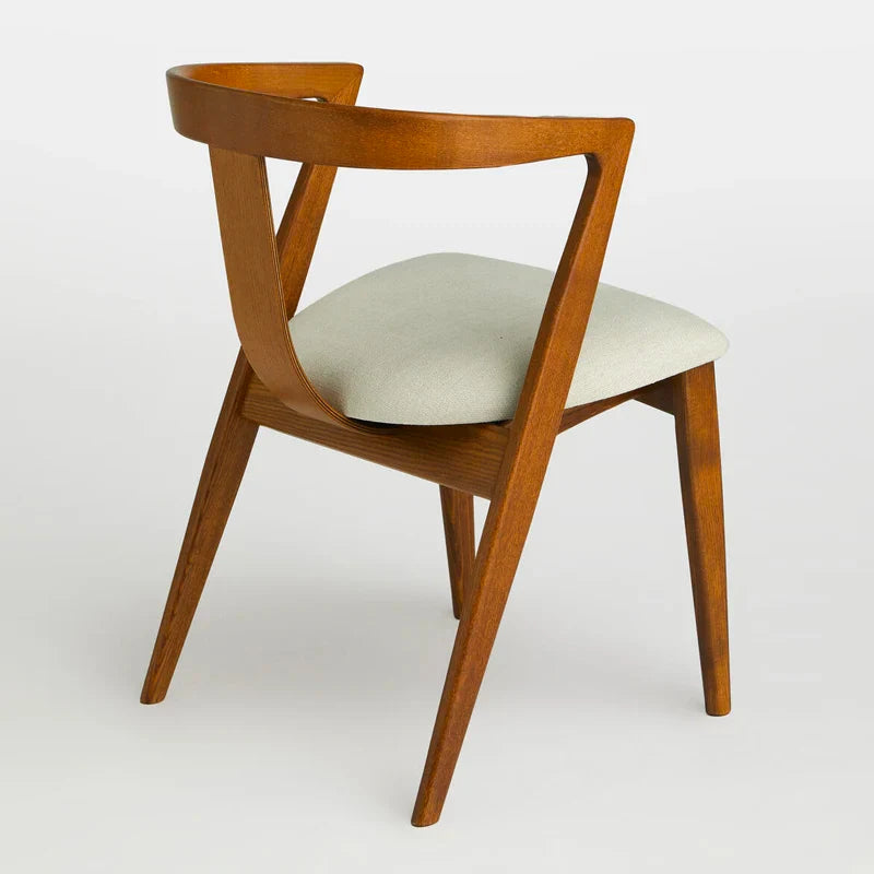 Stylish Oak Wood Curved Back Dining Chair for Cafe, Restaurant & Home
