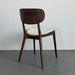 Contemporary Solid Oak Walnut Finish Dining Chair with Plush Boucle Upholstery